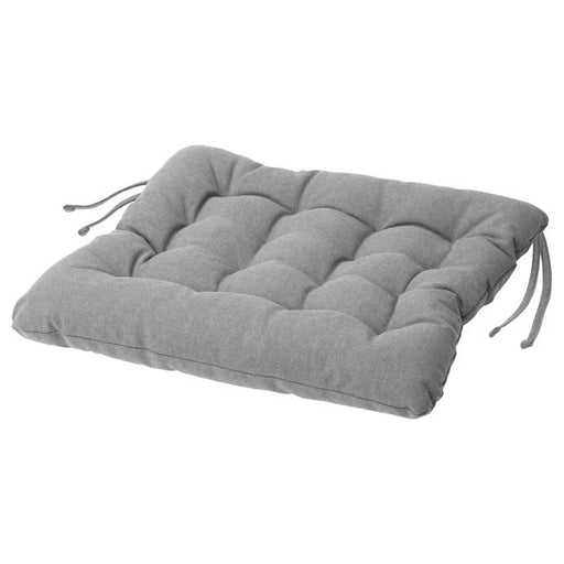 Gray cushion with drawstrings on a white background