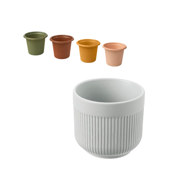 IKEA STJÄRNSLINKE Plant pot, 9 cm (3 ½ ") with  GRADVIS Plant pot, grey6 cm