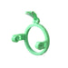Green plastic ring holder on a white background