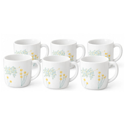 IKEA SKRANTARNA floral pattern cups front view (6 pack) #305.876.12