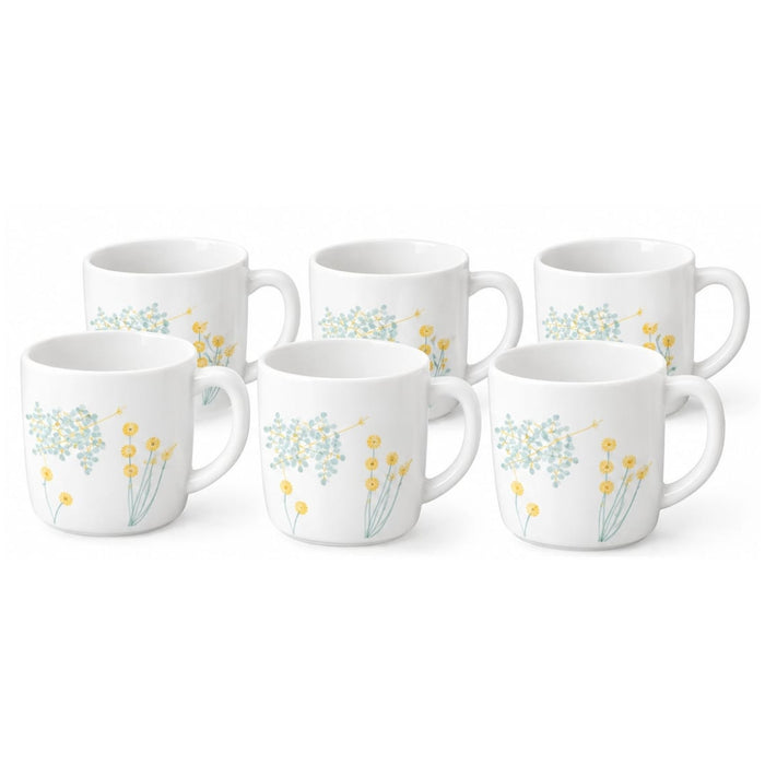 IKEA SKRANTARNA floral pattern cups front view (6 pack) #305.876.12