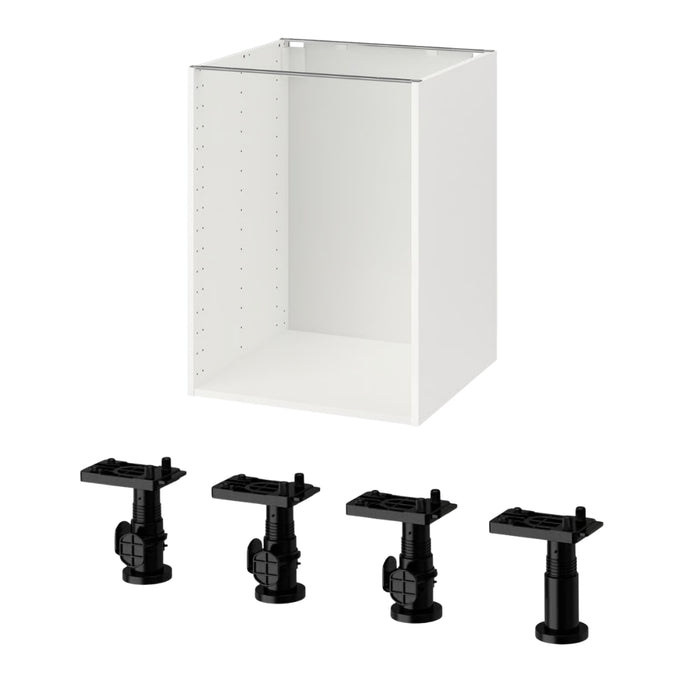 IKEA METOD Base Cabinet White 60x60x70 cm with METOD Legs Plastic 8 cm Pack of 4