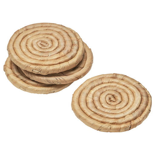 IKEA STAMSILL Coaster, water hyacinth/sedge handmade, (4 pack) – rustic spiral design for eco-friendly table protection – 50531879