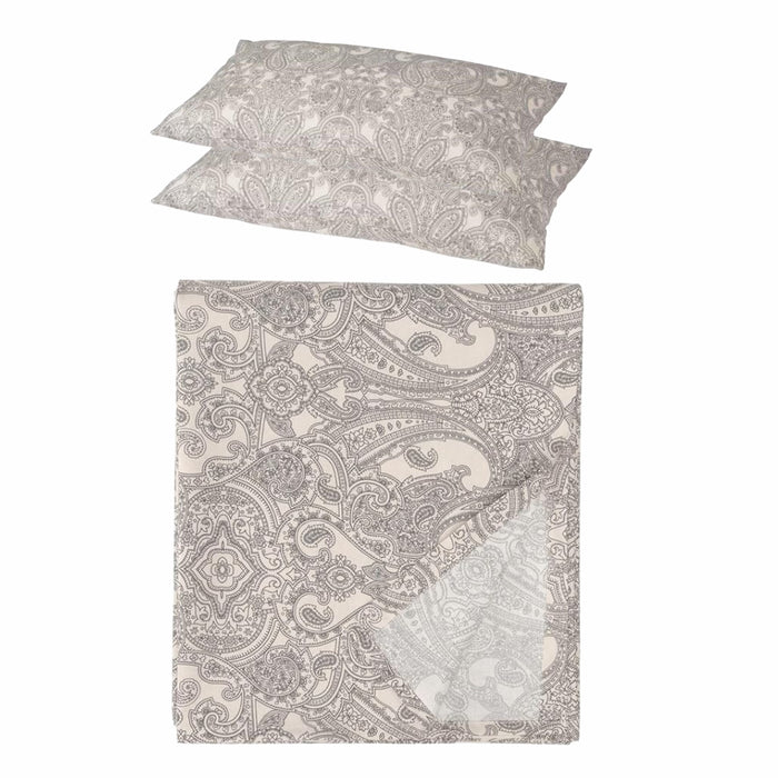 IKEA JÄTTEVALLMO Bedding Set: King Paisley Sheet (240x260cm) & 2-Pack Pillowcases