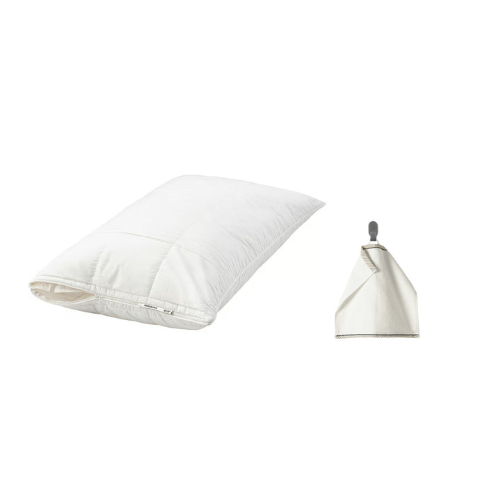 IKEA ÄNGSKORN Pillow Protector 50x80 cm with Washcloth,White, 30x30 cm