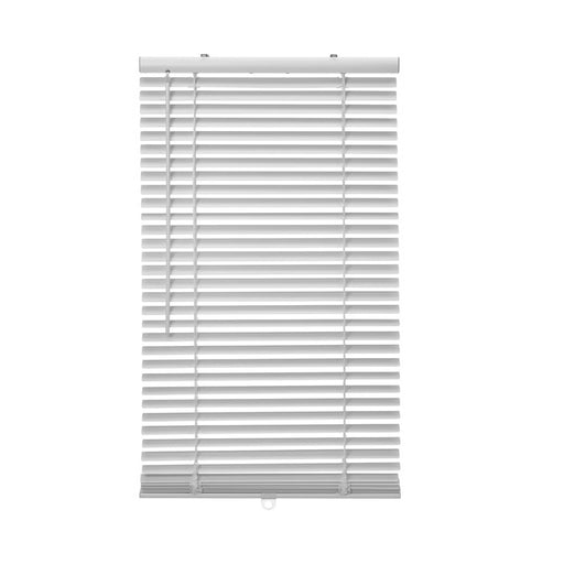 White Venetian blind on a white background