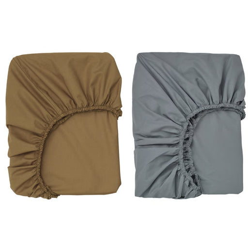 IKEA GULDVÄVARE fitted cot sheet in dark yellow and blue, 60x120 cm