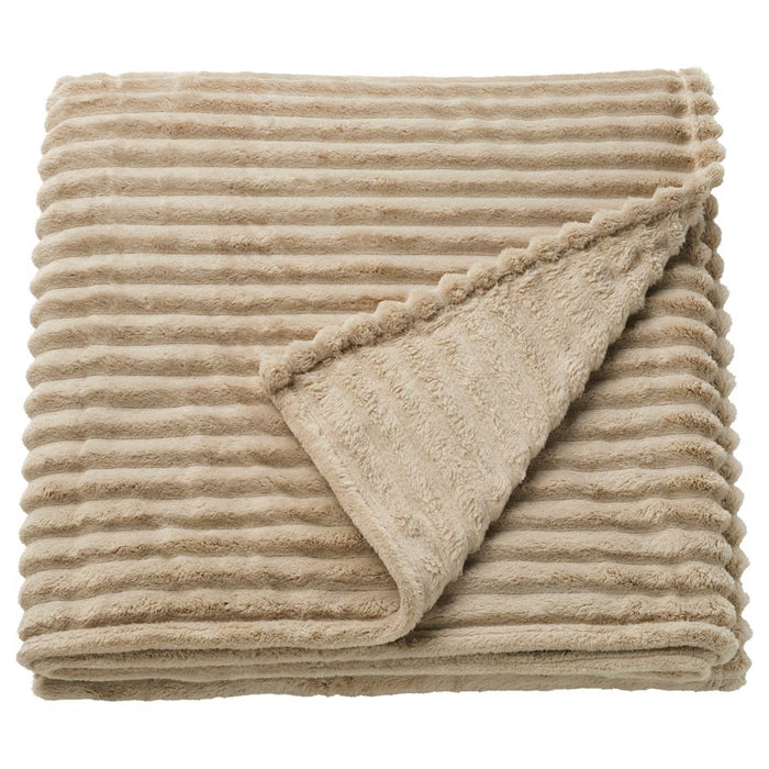 IKEA GULLSTRÅLE Bedspread, light beige, 230x250 cm (91x98 "), folded with ribbed texture and turned corner - 20615050