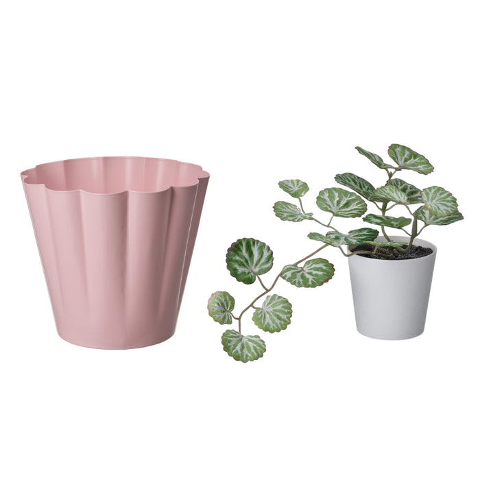 IKEA KVASTSPIREA Pink Plant Pot 12cm + FEJKA Artificial Plant 6cm – No-Maintenance Indoor/Outdoor Set