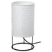 IKEA STRANDAD table lamp, 29 cm, with white ribbed cylindrical shade and black circular base; compact modern design for desks and side tables – 20594849