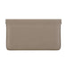 Gray cowhide leather wallet – rectangular pouch with pebbled texture and minimalist taupe finish