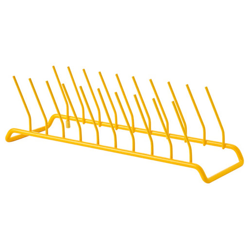 RINNIG plate holder, yellow. Upright prongs hold plates securely for drying or storage – bright color adds cheerful accent to kitchen sink or shelf – 10263524.