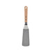 Gray spatula with a wooden handle on a white background