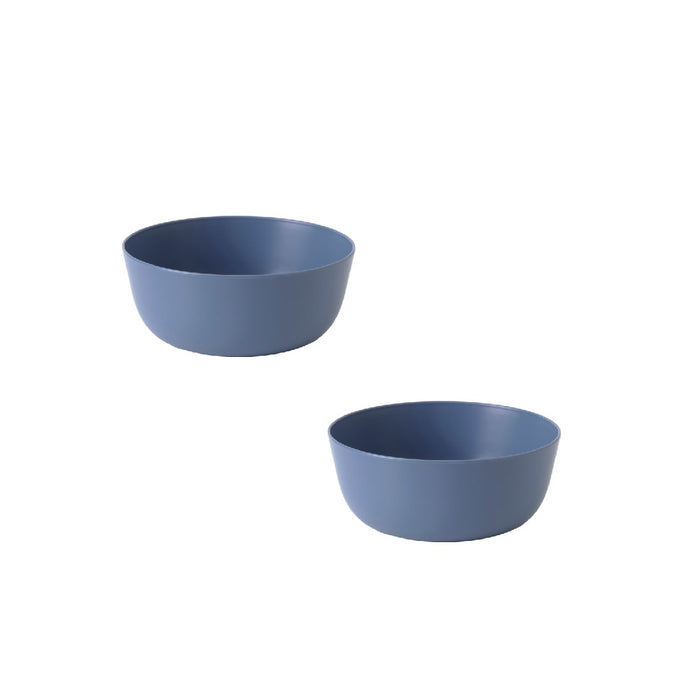 IKEA MÄRIT Place mat, natural35x45 cm (14x18 ") with VITABBORRE Plate, blue, 26 cm  and Deep plate, blue, 20 cm and  Bowl Blue, 16 cm  Glass, plastic 700 ml and  Paper napkin, patterned light pink/orange, 16x32 cm