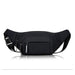 Black waist bag on a white background