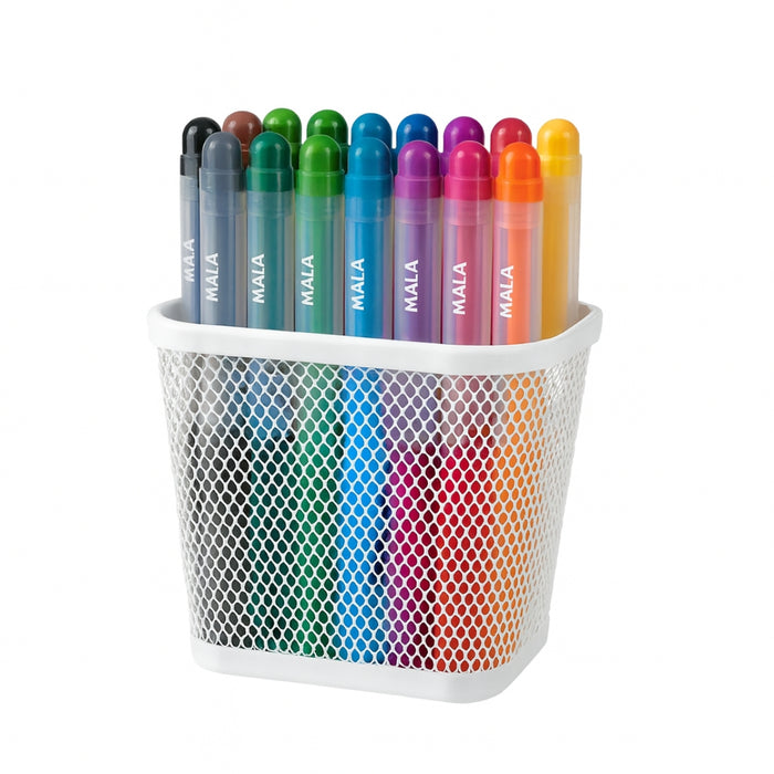 IKEA Desk Set: 12-Pack MÅLA Vibrant Felt-Tip Pens & DRÖNJÖNS White Mesh Pen Cup