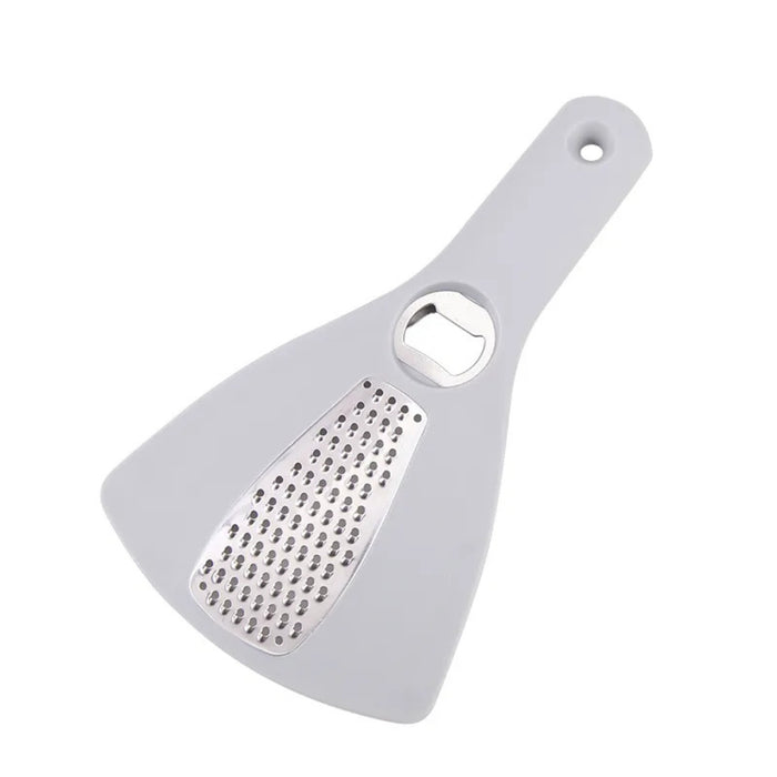 Gray kitchen grater on a white background