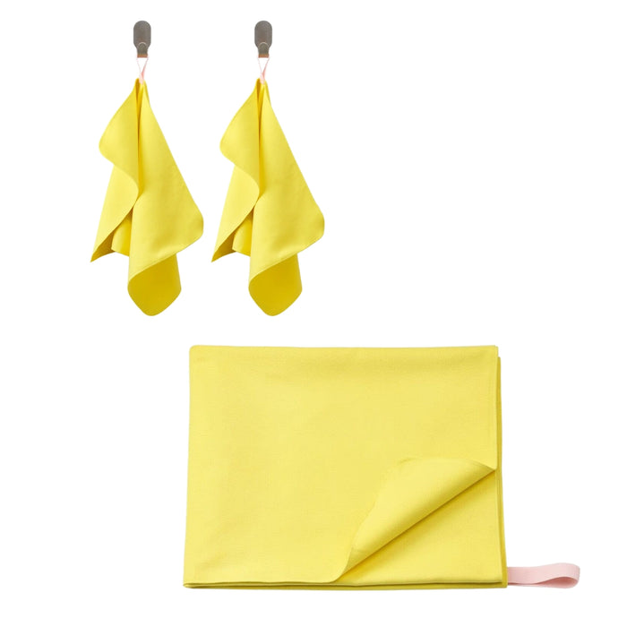 IKEA DAJLIEN Hand Towel Yellow 30x50 cm 2 Pack with DAJLIEN Bath Towel Yellow 70x140 cm