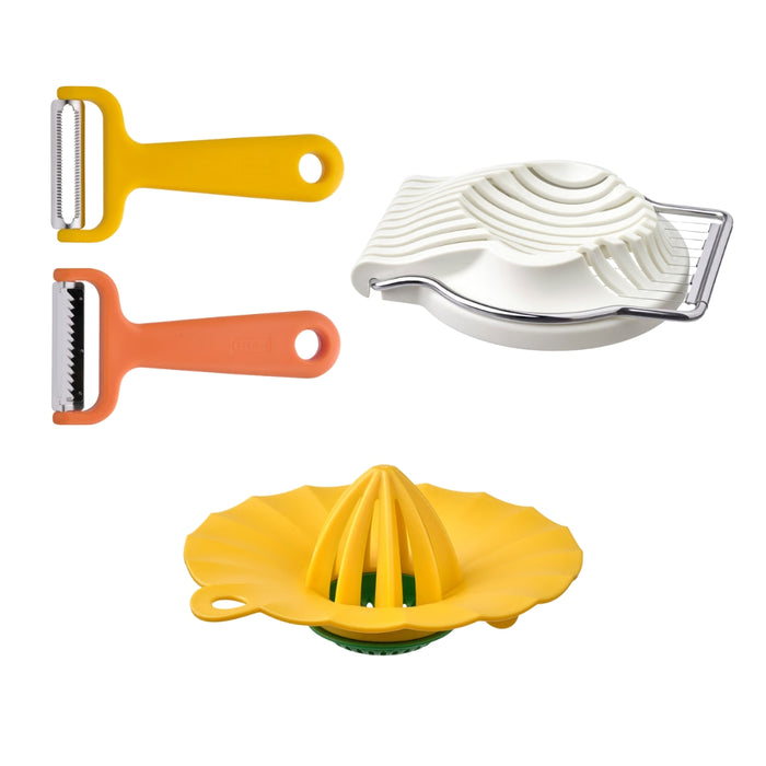 IKEA UPPFYLLD 4-Piece Colorful Kitchen Gadgets - Vegetable Cutters, Lemon Squeezer & Egg Slicer