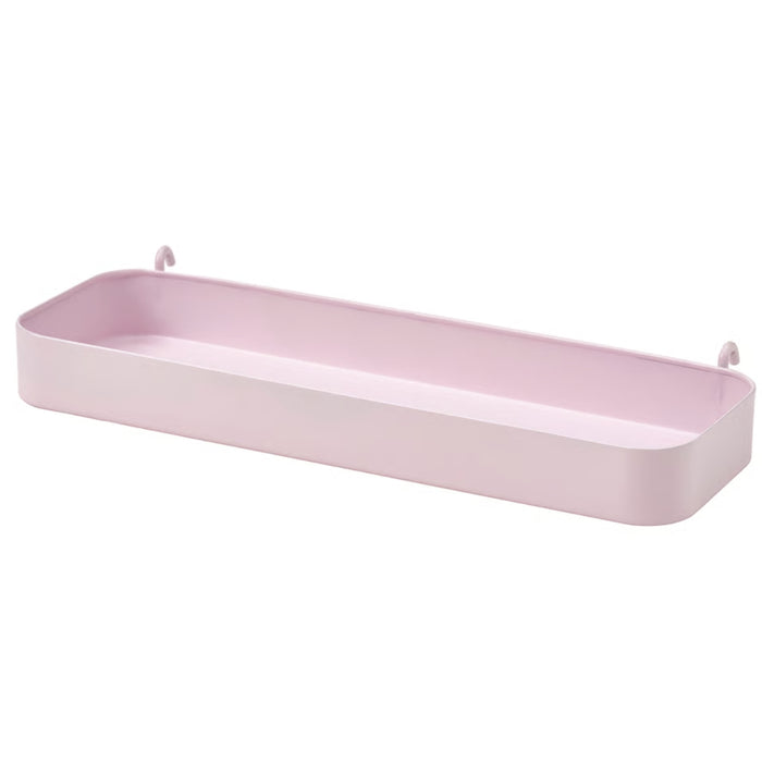 Pink metal wall shelf on a white background