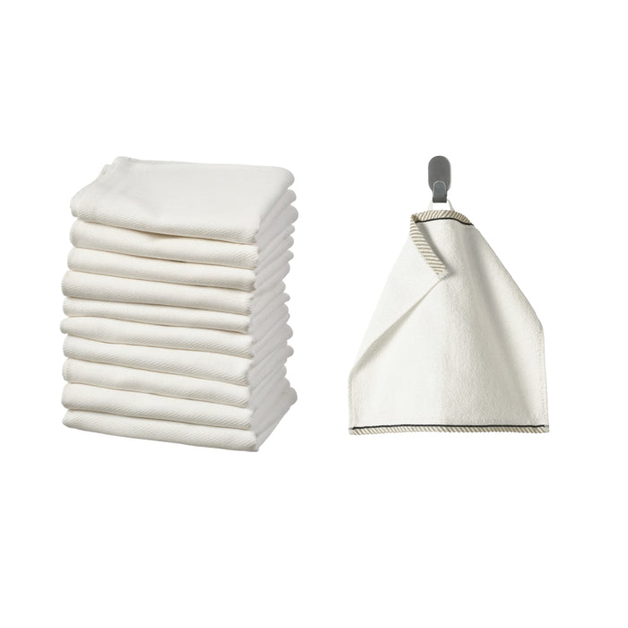 IKEA RÖDSPÄTTA Tea Towels 10-Pack + VIKFJÄRD Washcloth – 100% Cotton Kitchen & Bath Set