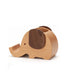 Wooden elephant-shaped object on a white background