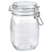 IKEA KÖSSEBÄR 1-liter clear glass jar with lid for kitchen storage