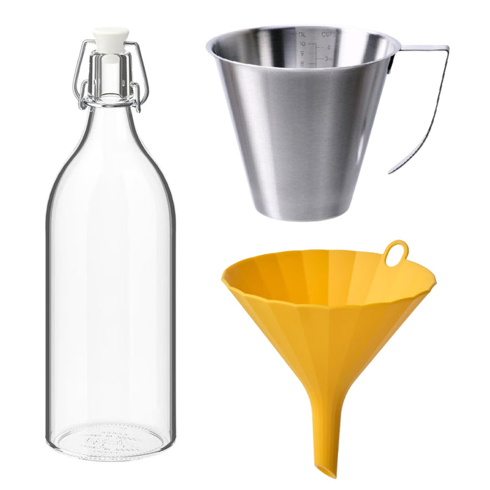 IKEA UPPFYLLD & IDEALISK 3-Piece Set - Funnel, Jug & Bottle with stopper