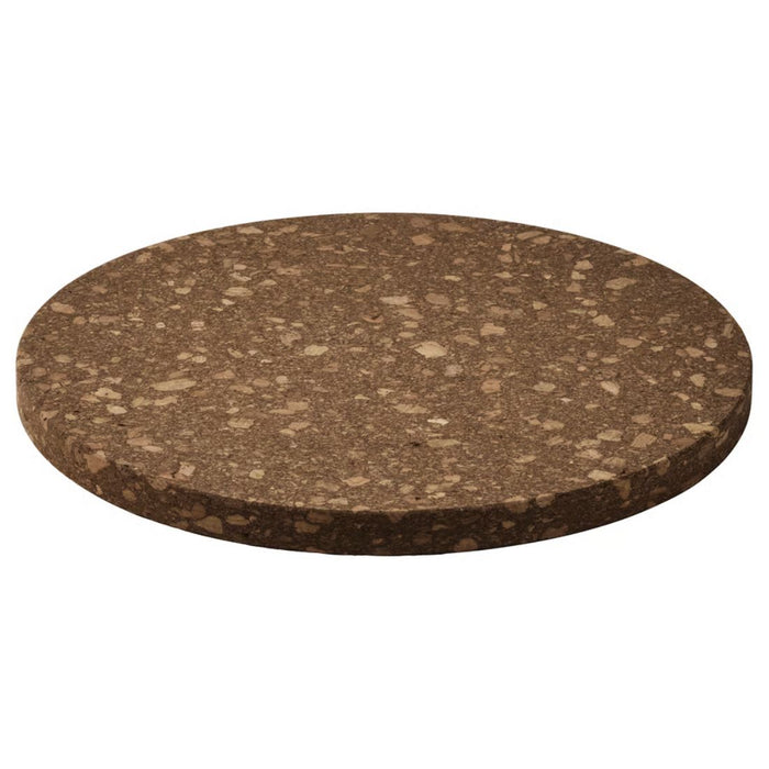 Round cork mat on a white background