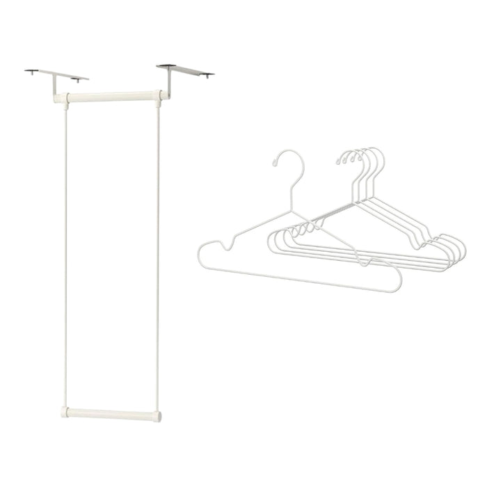 IKEA LÄTTHET & STAJLIG Wardrobe Set: 60-100cm Adjustable Rail & 5-Pack Hangers