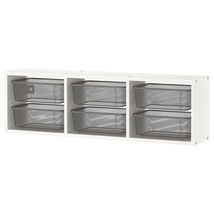 IKEA TROFAST Wall storage, white/dark grey, 99x21x30 cm (39x8 1/4x11 3/4 ")