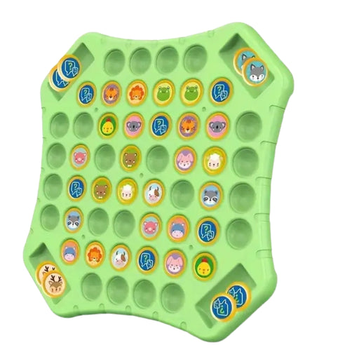 Children’s Double Battle Flip Chess – 72-piece memory game with animal tokens on green board; enhances focus, matching skills, and strategic play – 1600007074533, 13655148