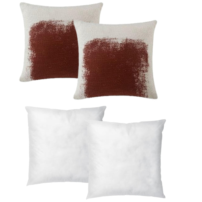 IKEA ÄNGLATÅRAR & INNER Set: 2-Pack White/Red Patterned Covers & 2-Pack Soft Insert Pads