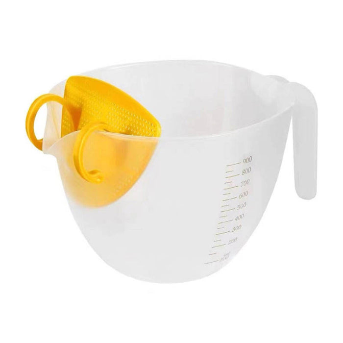 Digital Shoppy  Plastic Measuring Cup with Filter Plate for Food Vegetable Fruit Egg Liquid Filter