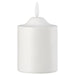 IKEA SMÅLOM LED pillar candle in white, shown unlit with smooth cylindrical body and flame-shaped tip for realistic appearance