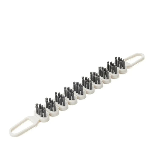 White base cleaning brush with multiple stiff bristle heads and dual handles – ideal for scrubbing grooves and industrial surfaces – 1600001512507 13955116