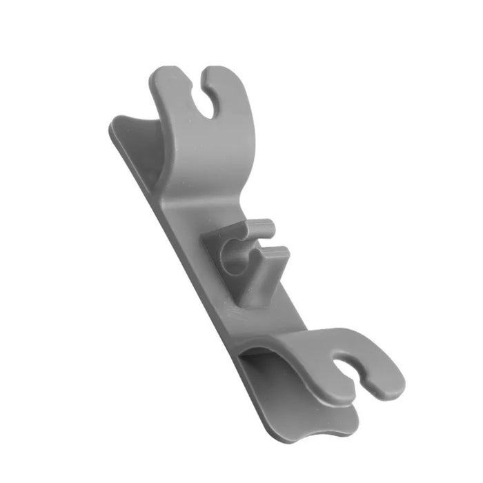Gray plastic clip on a white background