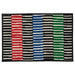 IKEA VÄNDPLATS Multicolored striped Door Mat with red, blue, green, and black stripes on a white background