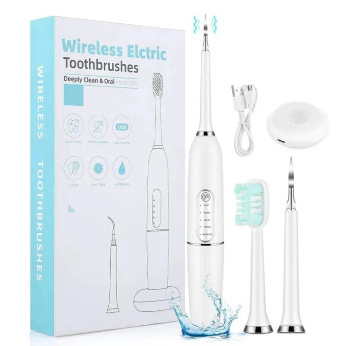 Electric dental calculus remover for teeth cleaning, tartar removal, and plaque control at home.