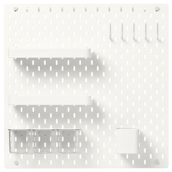 IKEA SKÅDIS Pegboard combination, white, 56x56 cm (22x22 ")