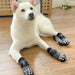 Black dog ankle socks (small size) with magic tape straps and detachable button for a secure fit. Soft fabric and anti-slip paw-print grip design ensure stability and comfort.-
160000554185212393443