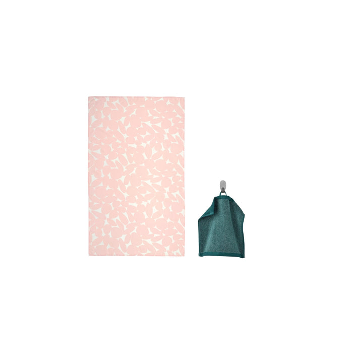 Ikea TOFSAND Tablecloth, Light Pink, 145x240 cm, Cotton, Scandinavian Style, with Turquoise Wash Cloth 30x30 cm ( 2 pieces )