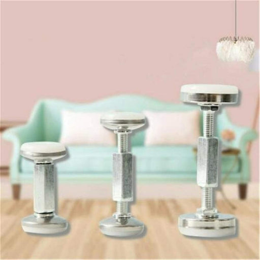 Digital Shoppy Adjustable Anti-Shaking Bed Head Retainer Top Wall Stabilizer, stainless steel standoff with threaded rod and flat caps for bed frame support