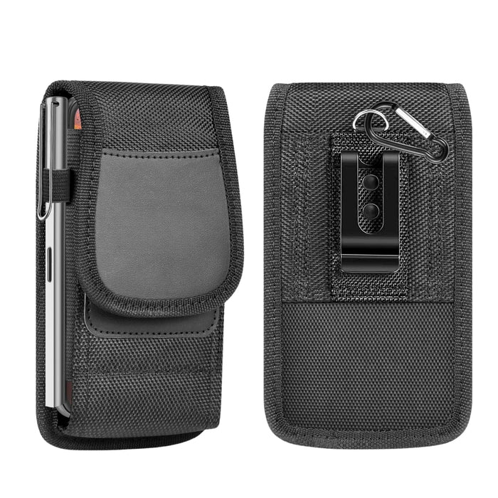 Digital Shoppy Men's Waist Bag, Black – Vertical Belt Slot Pouch with Clip & Hook