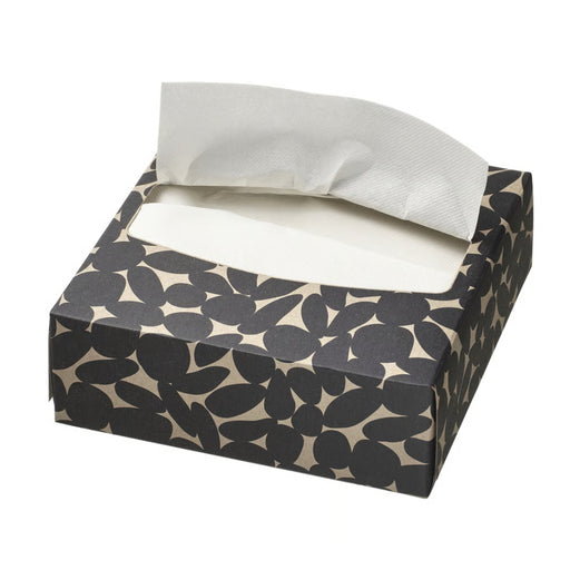 Tissue box with floral pattern on a white background