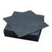 Stack of dark gray napkins on a white background