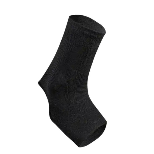 Black ankle support sleeve – open heel compression sock for sports recovery and joint stability