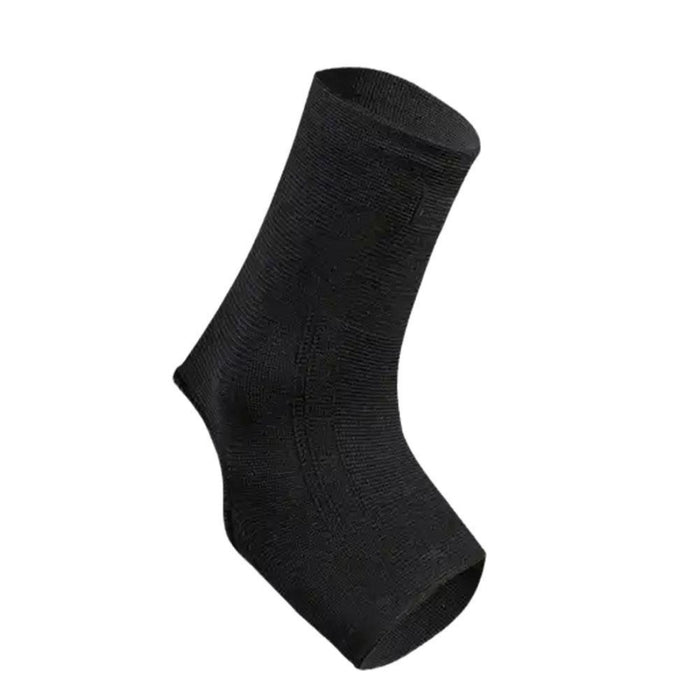 Black ankle support sleeve – open heel compression sock for sports recovery and joint stability