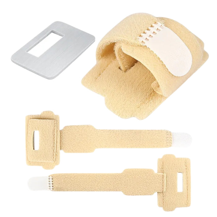 Beige straps with buckles on a white background