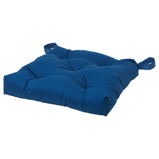 Blue cushion with straps on a white background